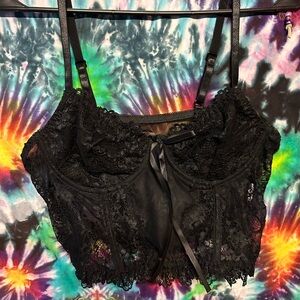 Black lace lingerie top